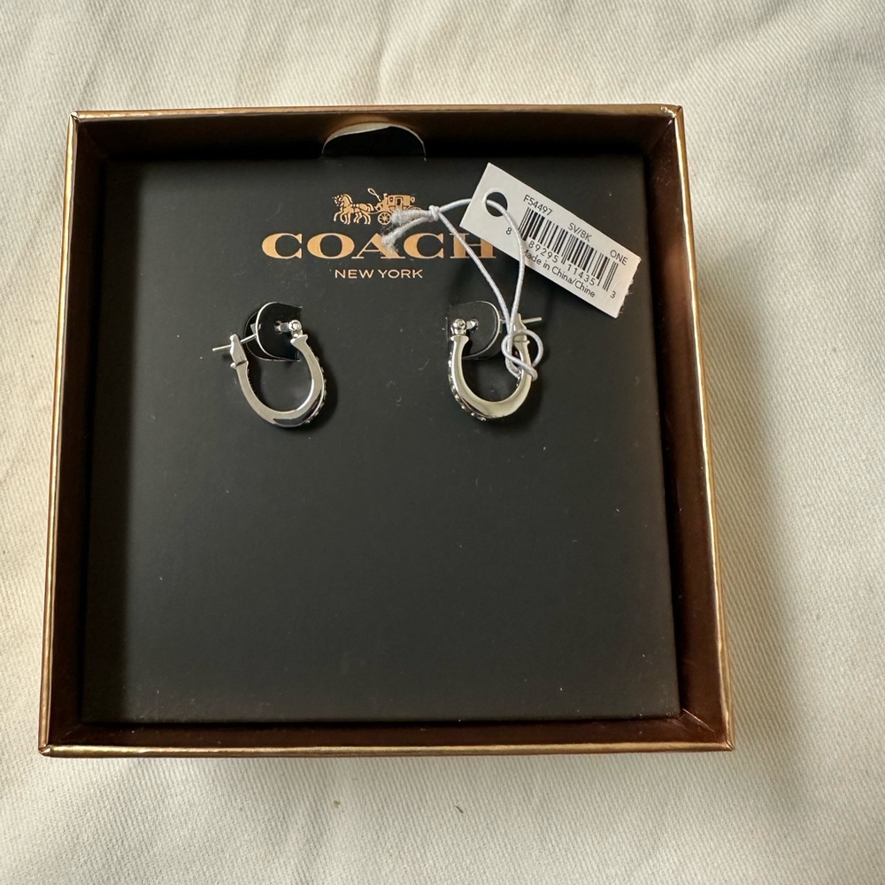 NWT Authentic Coach small hoop earrings